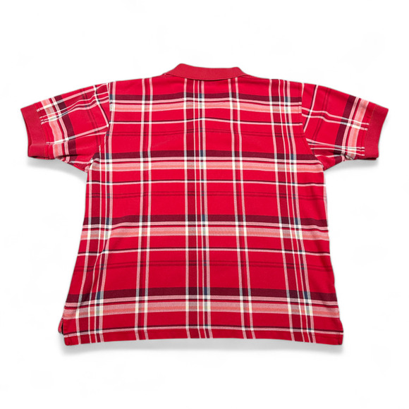 Vintage Ivy Crew Polo Shirt Adult LARGE Red Plaid Sailing Nautical Preppy 90s - Picture 3 of 9